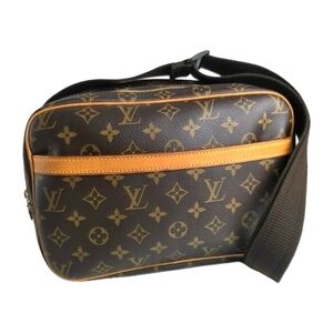 Louis Vuitton Reporter PM Monogram Shoulder Crossbody Bag Brown